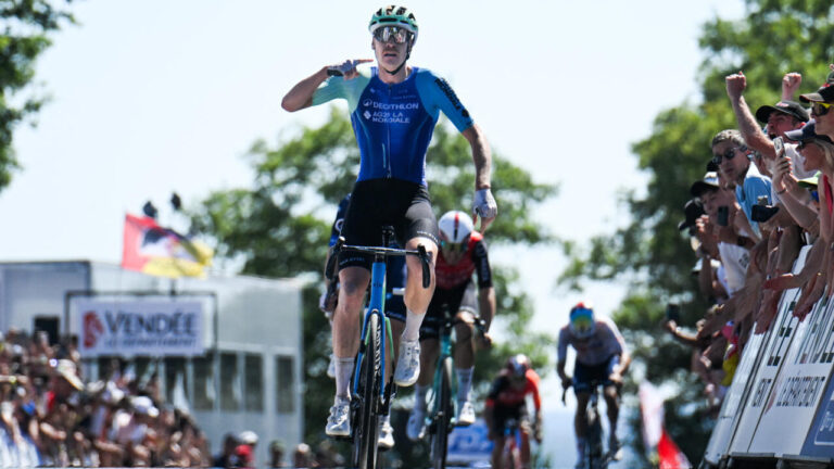 Dorian Godon, nouveau champion de France de cyclisme.